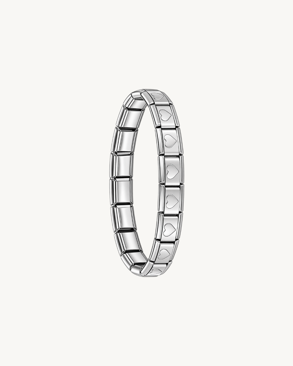 Bracelet Italien Argenté Cœurs