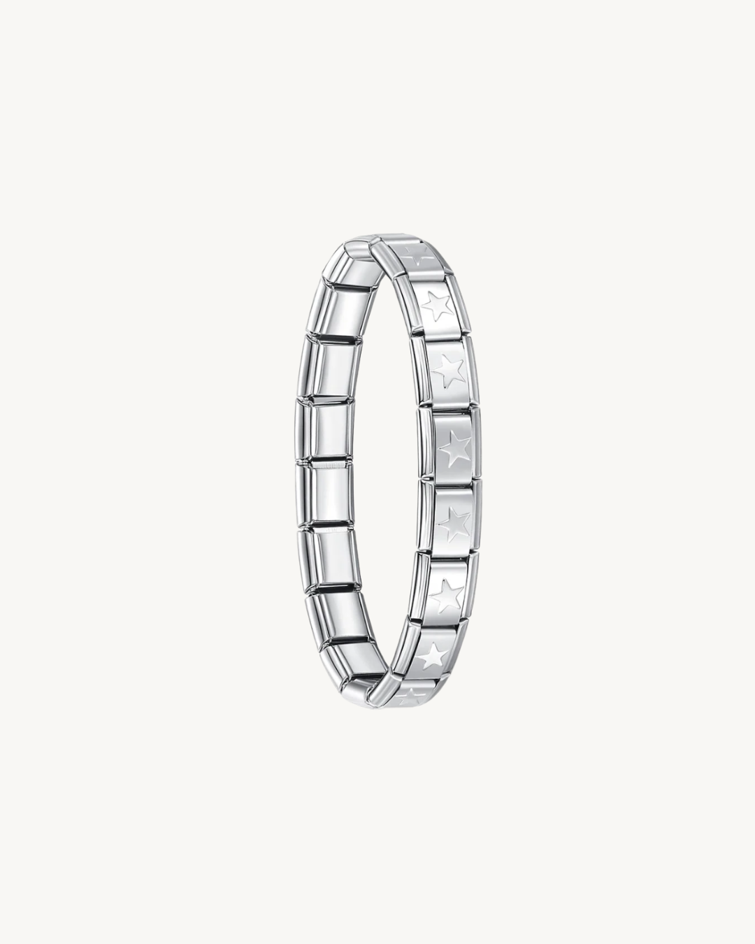 Bracelet Italien Argenté Maille Étoile
