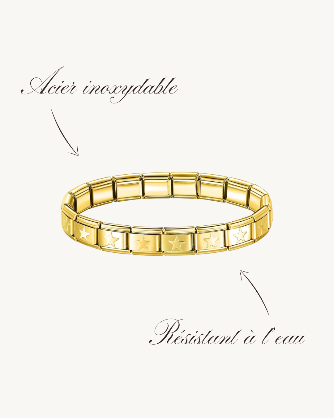 Bracelet Italien Doré Maille Étoile