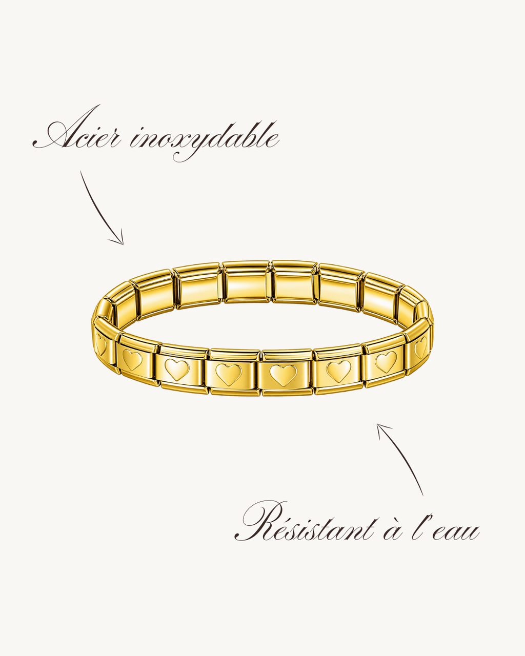 Bracelet Or Cœurs