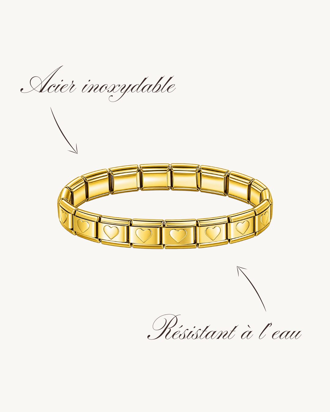 Bracelet Or Cœurs