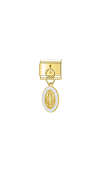 Charm N°10 – Vierge Dorée & Ornement Blanc – Collection Douce Aura | Charmy Paris
