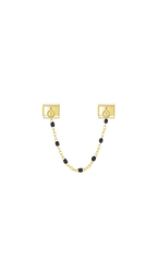 Charm N°2 – Chaîne Dorée & Perles Noires – Collection Crépuscule | Charmy Paris