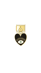 Charm N°4 – Cœur Noir & Œil Doré – Collection Crépuscule | Charmy Paris