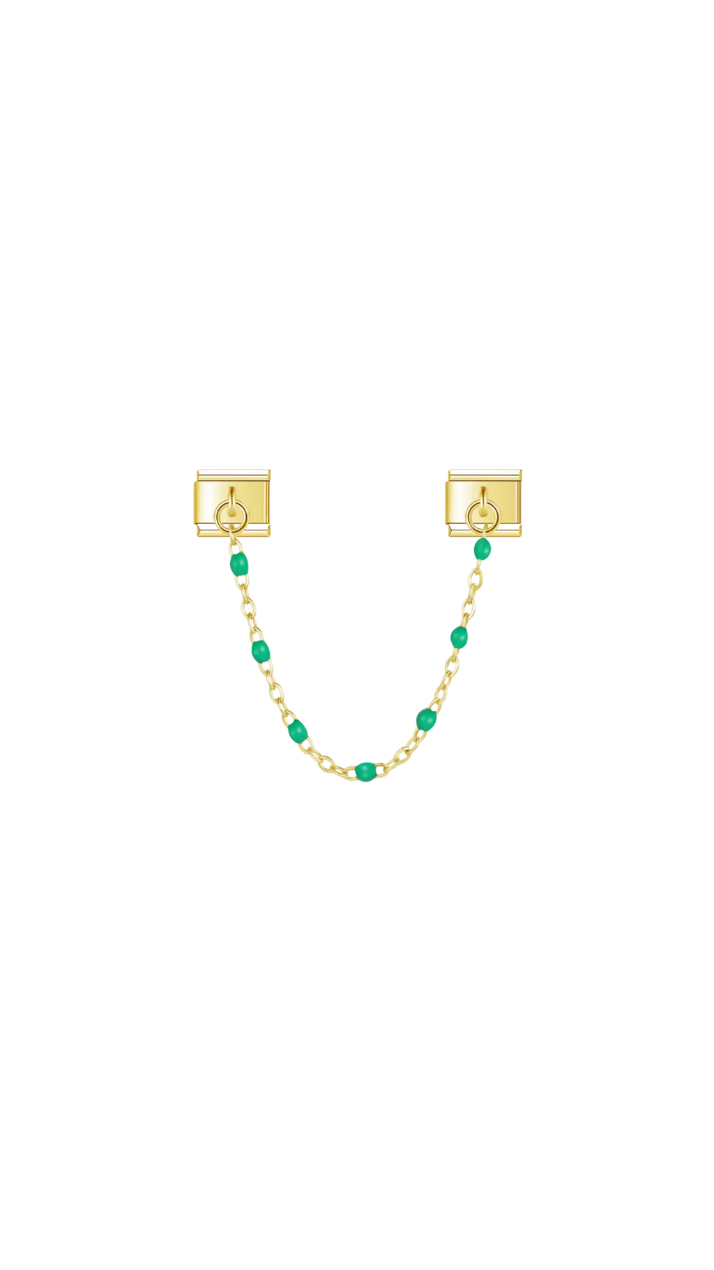 Charm N°5 – Double pendentif & pierres vertes – Collection Lueur de Jade | Charmy Paris