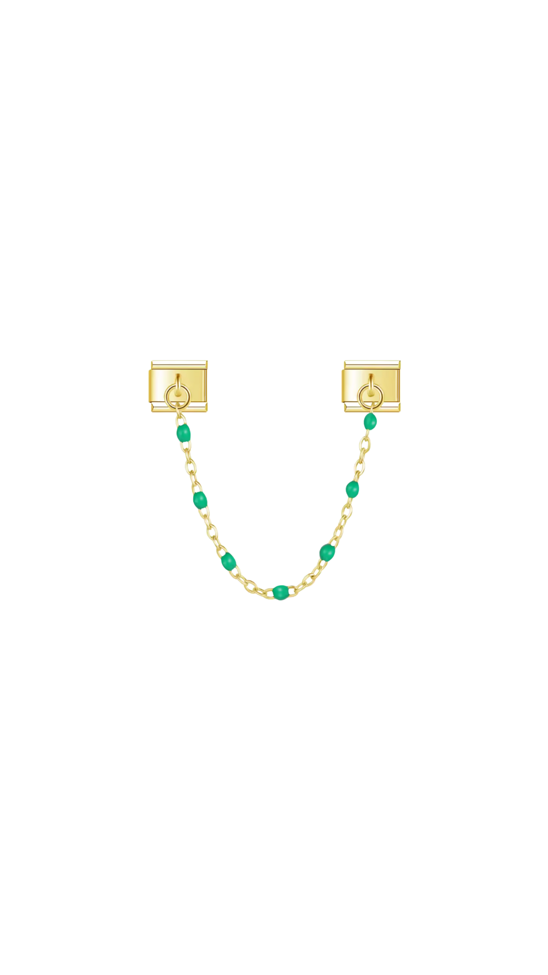 Charm N°5 – Double pendentif & pierres vertes – Collection Lueur de Jade | Charmy Paris
