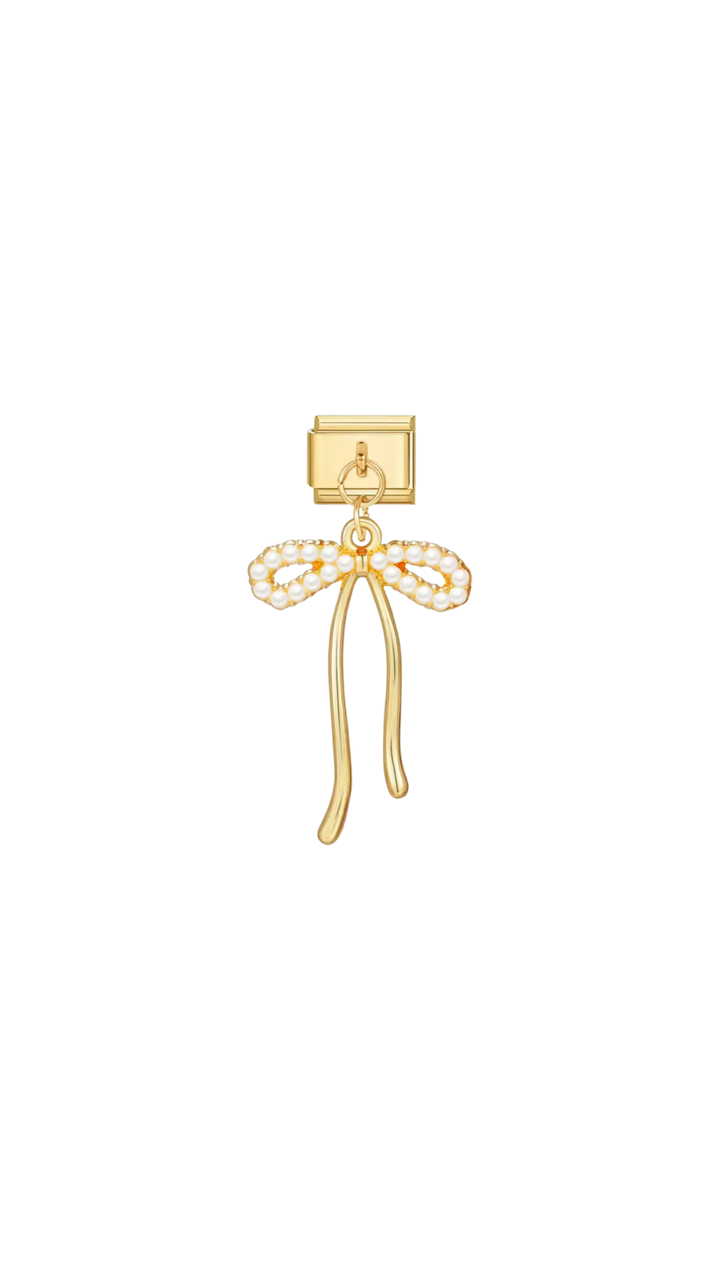 Charm N°6 – Nœud Élégant & Perles Blanches – Collection Douce Aura | Charmy Paris
