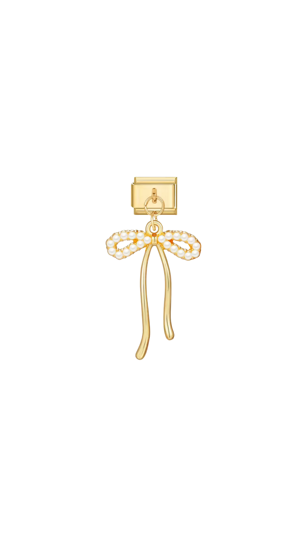 Charm N°6 – Nœud Élégant & Perles Blanches – Collection Douce Aura | Charmy Paris
