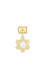 Charm N°7 – Pierre Nacrée & Fleurs Dorées – Collection Douce Aura | Charmy Paris
