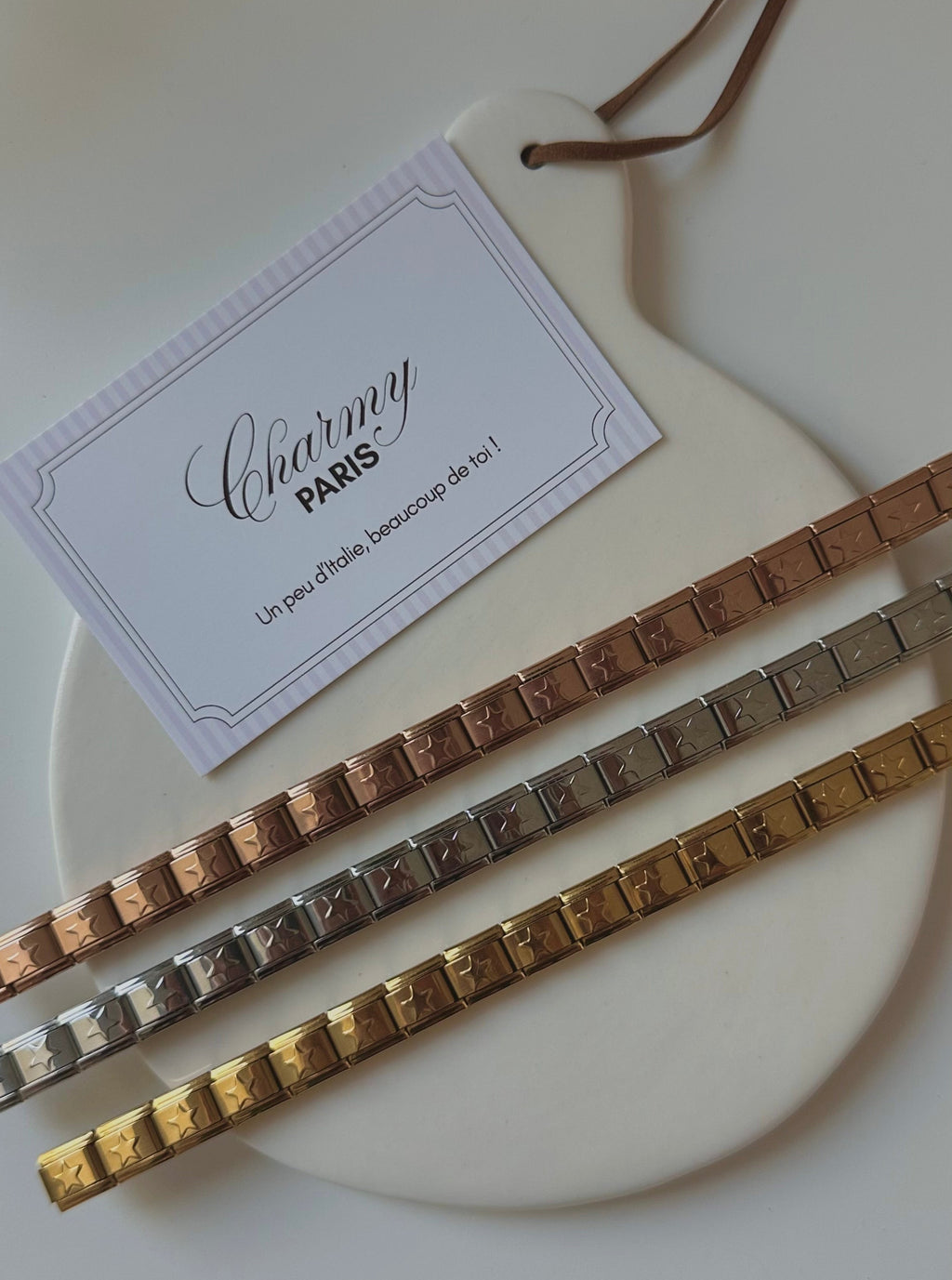 Bracelet Italien Argenté Maille Étoile