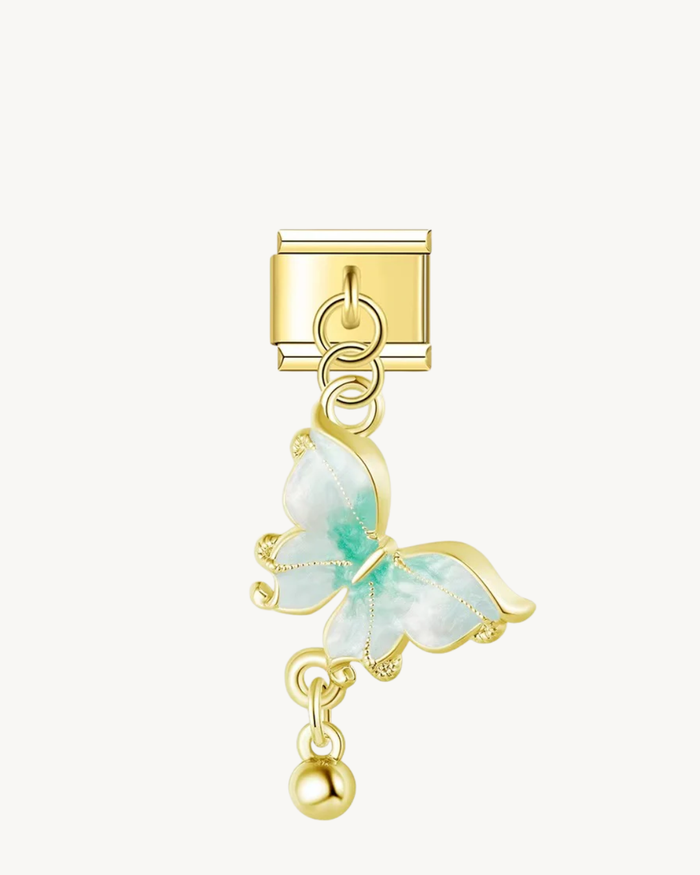 Papillon Turquoise & Blanc