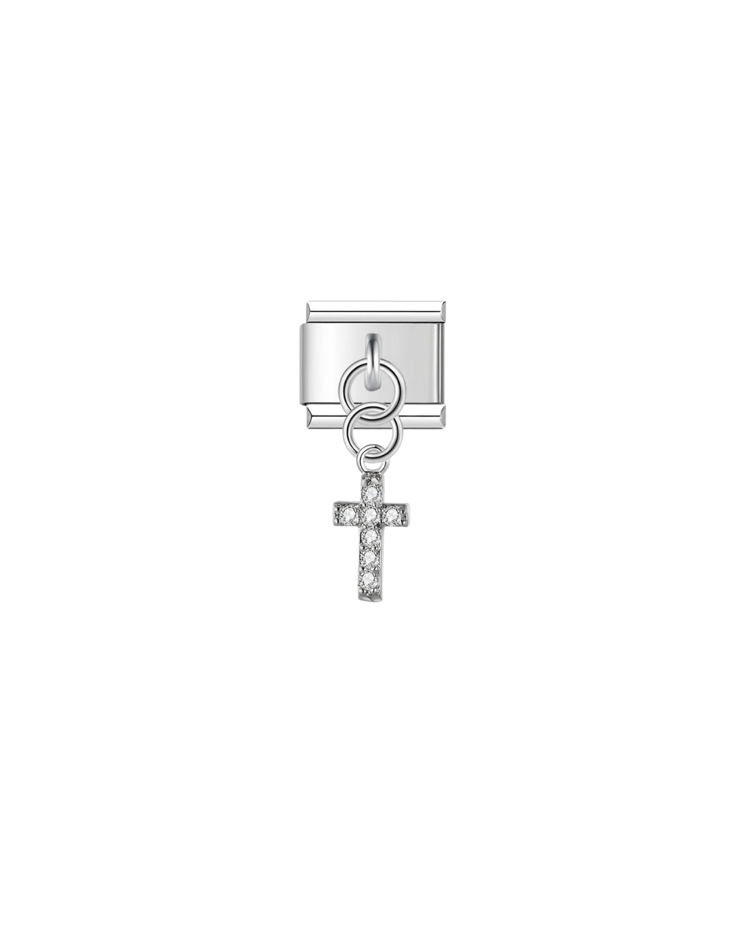 Croix Strass Argentée