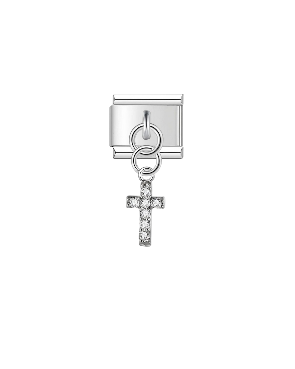 Croix Strass Argentée