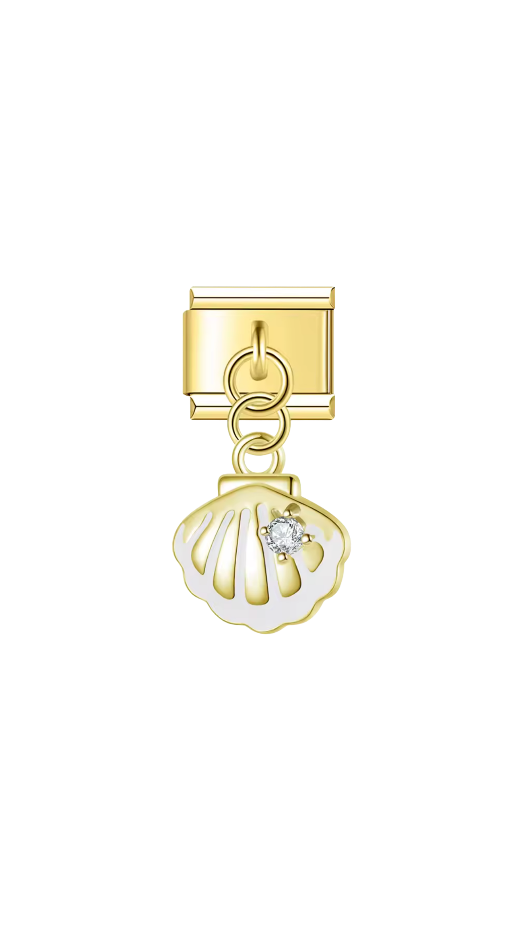Coquillage Blanc & Strass