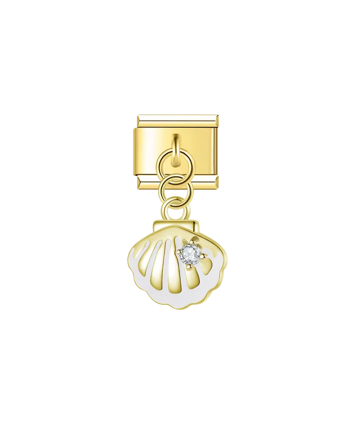 Coquillage Blanc & Strass