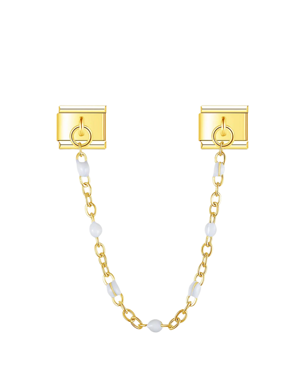 Chaîne Dorée & Perles Blanches