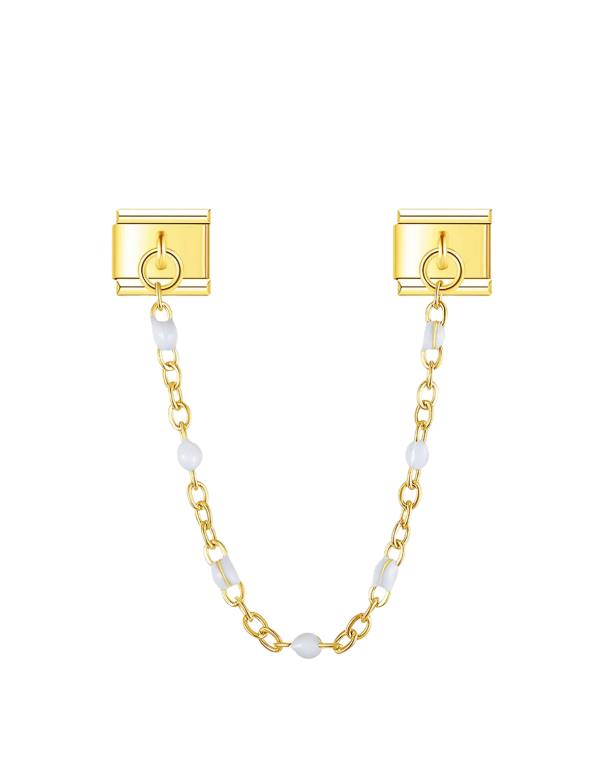 Chaîne Dorée & Perles Blanches