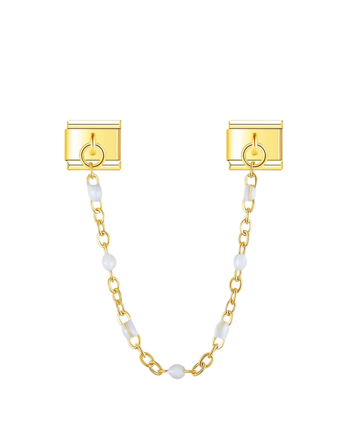 Chaîne Dorée & Perles Blanches