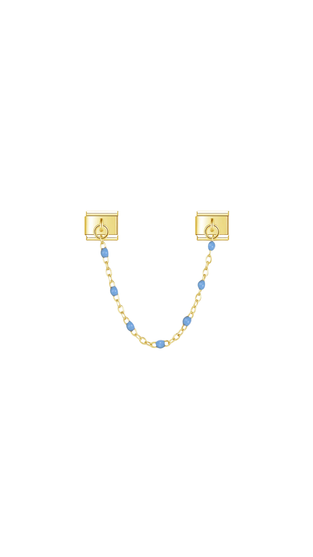 Chaîne Dorée & Perles Bleues