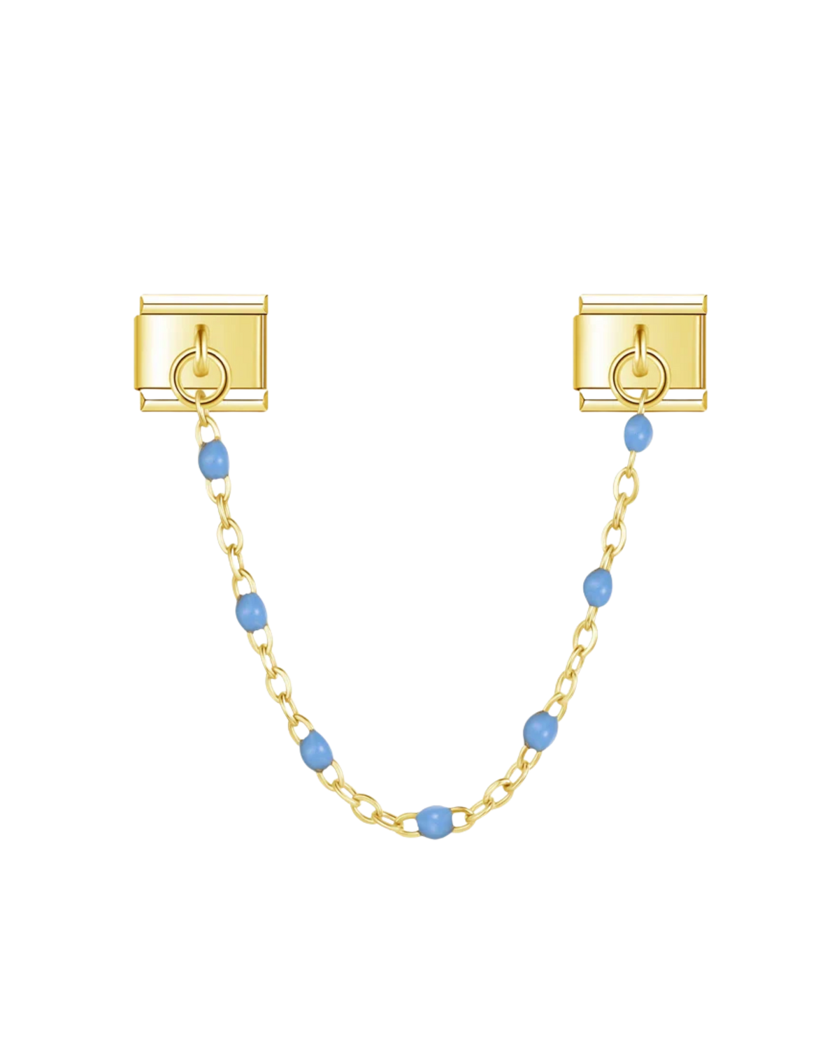 Chaîne Dorée & Perles Bleues