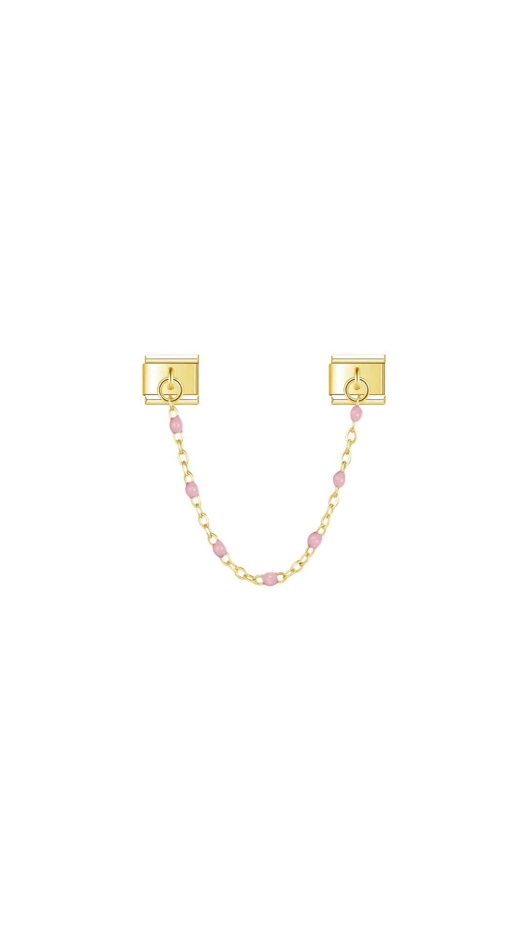 Chaîne Dorée & Perles Roses