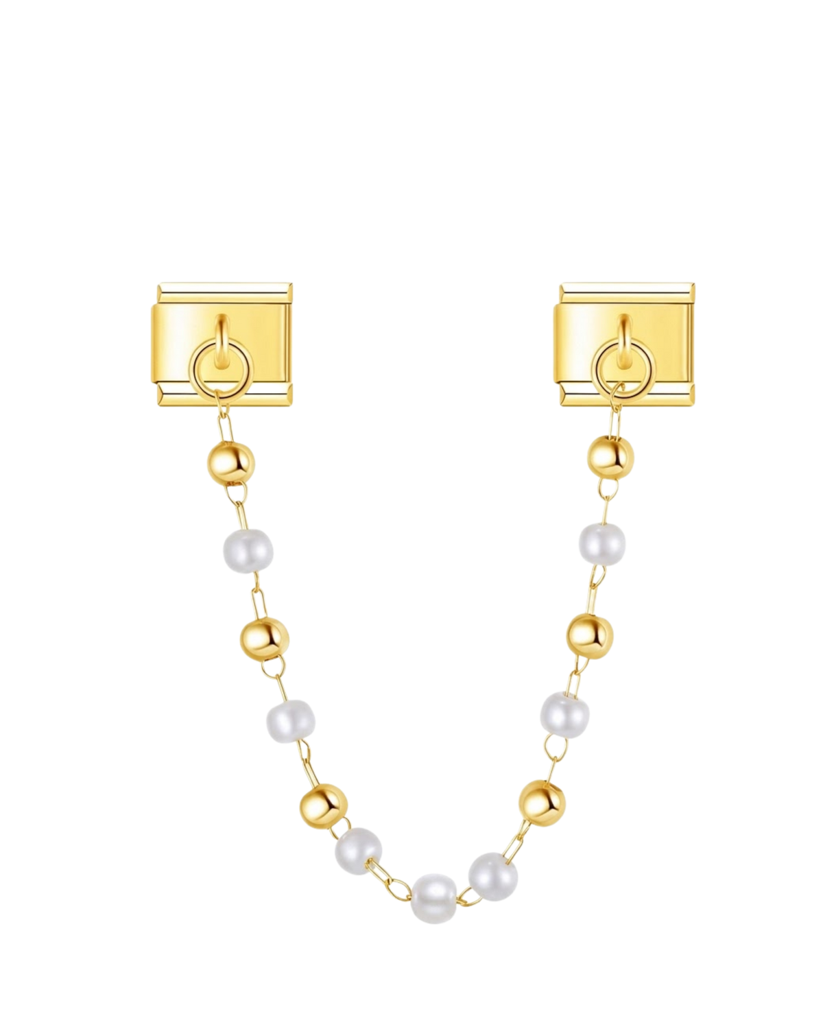 Chaîne Perles Blanches et Or