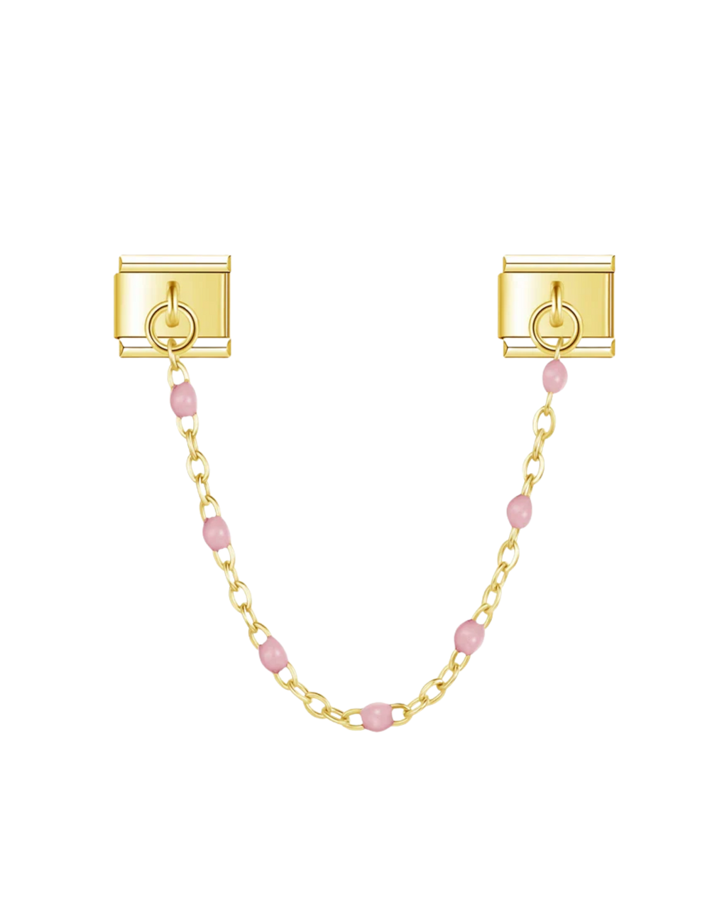 Chaîne Dorée & Perles Roses