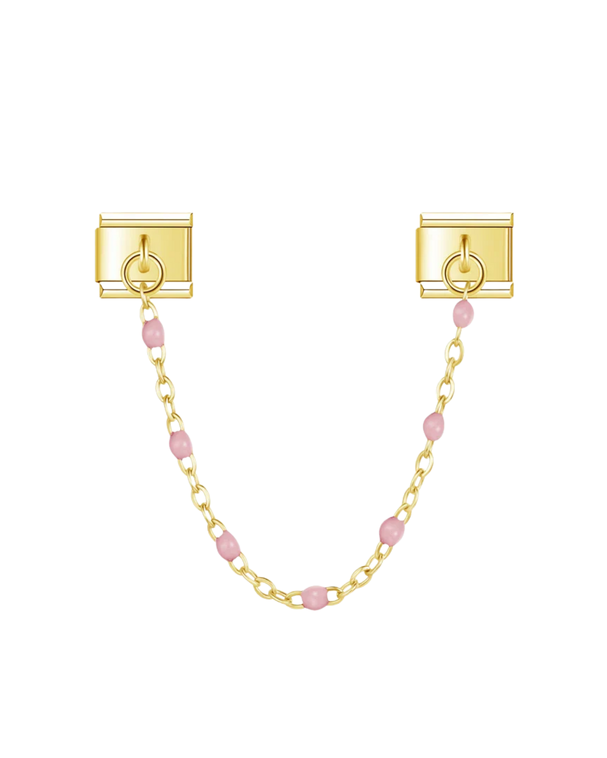 Chaîne Dorée & Perles Roses